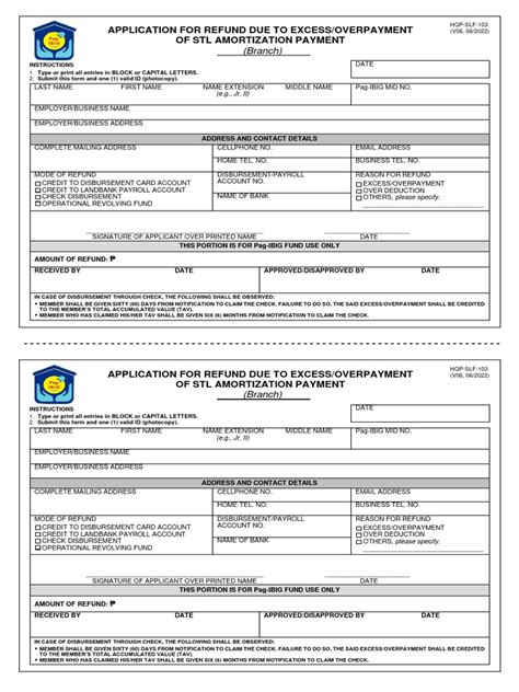 SLF103 ApplicationRefundExcessSTLAmortization V06 .